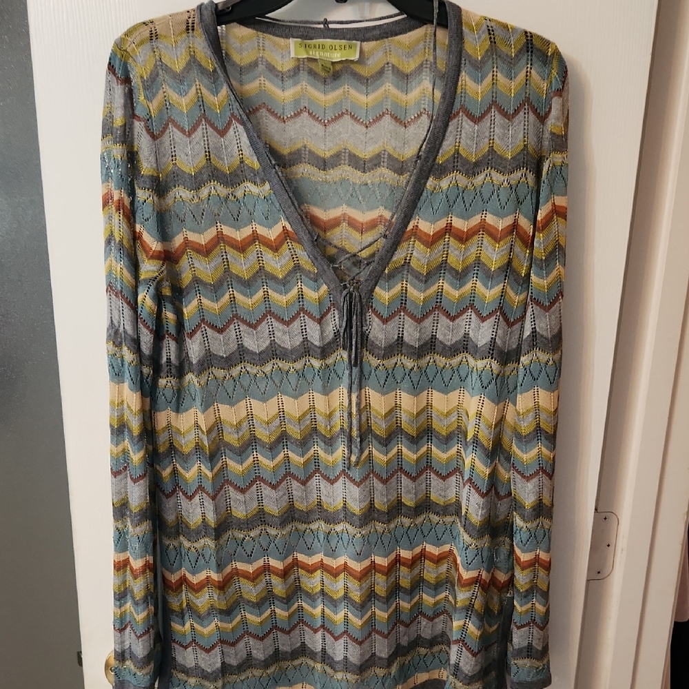 Chevron Open Knit Sweater